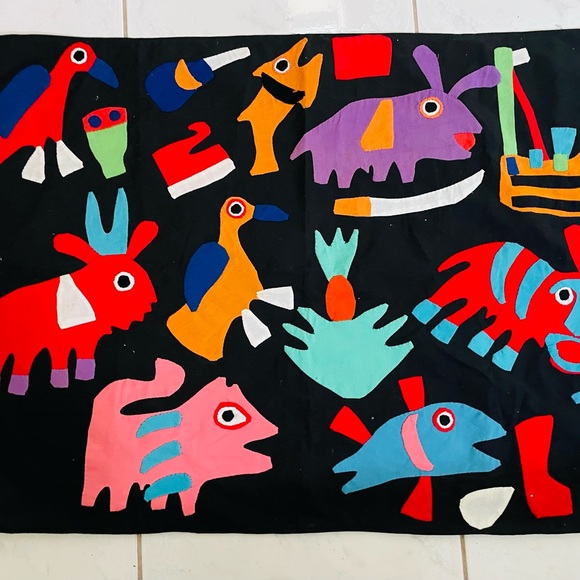 Vintage-west Africa FON appliqué-hand sewn-patchwork-Avotita textile tapestry - Picture 1 of 4